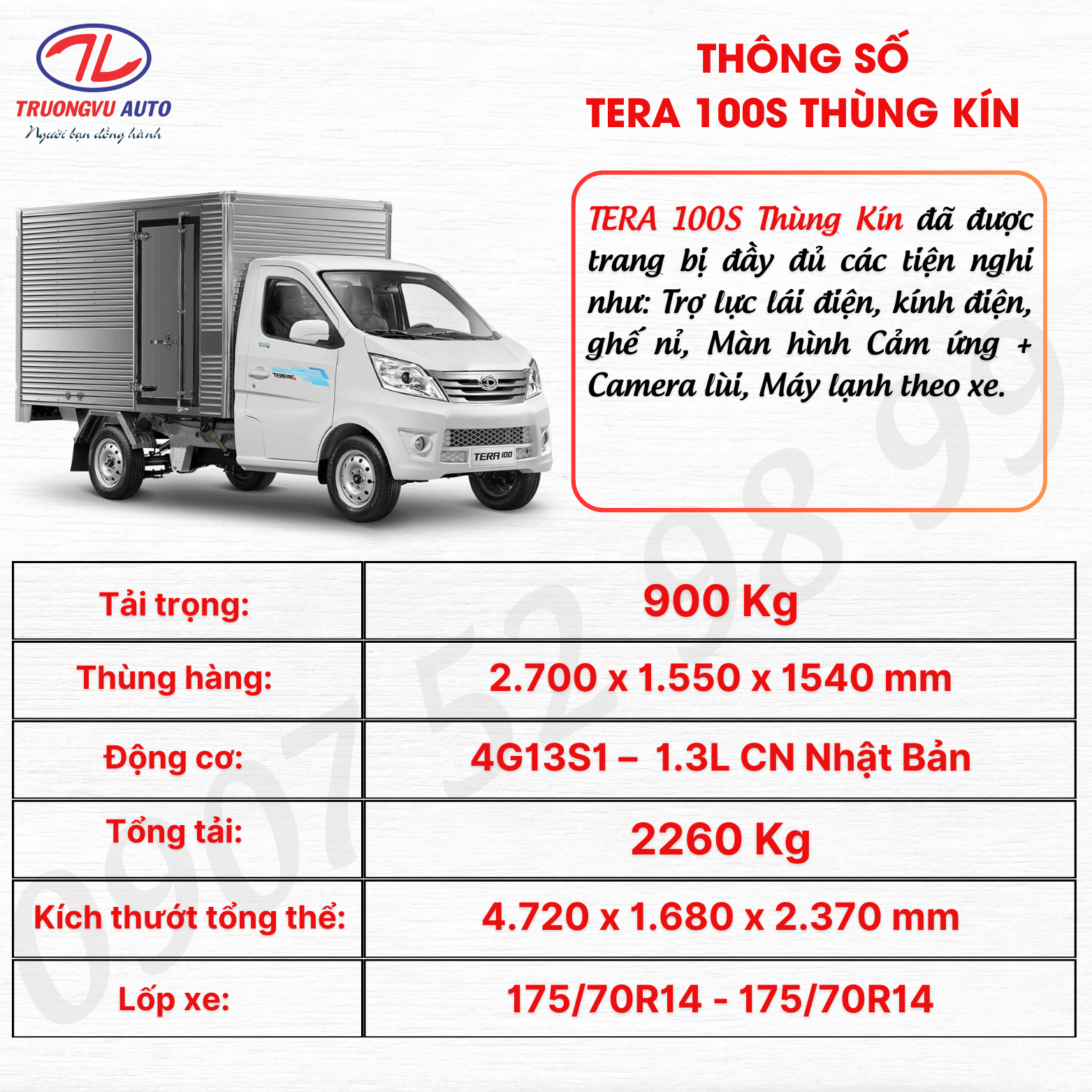 THÔNG SỐ THÙNG KÍN
