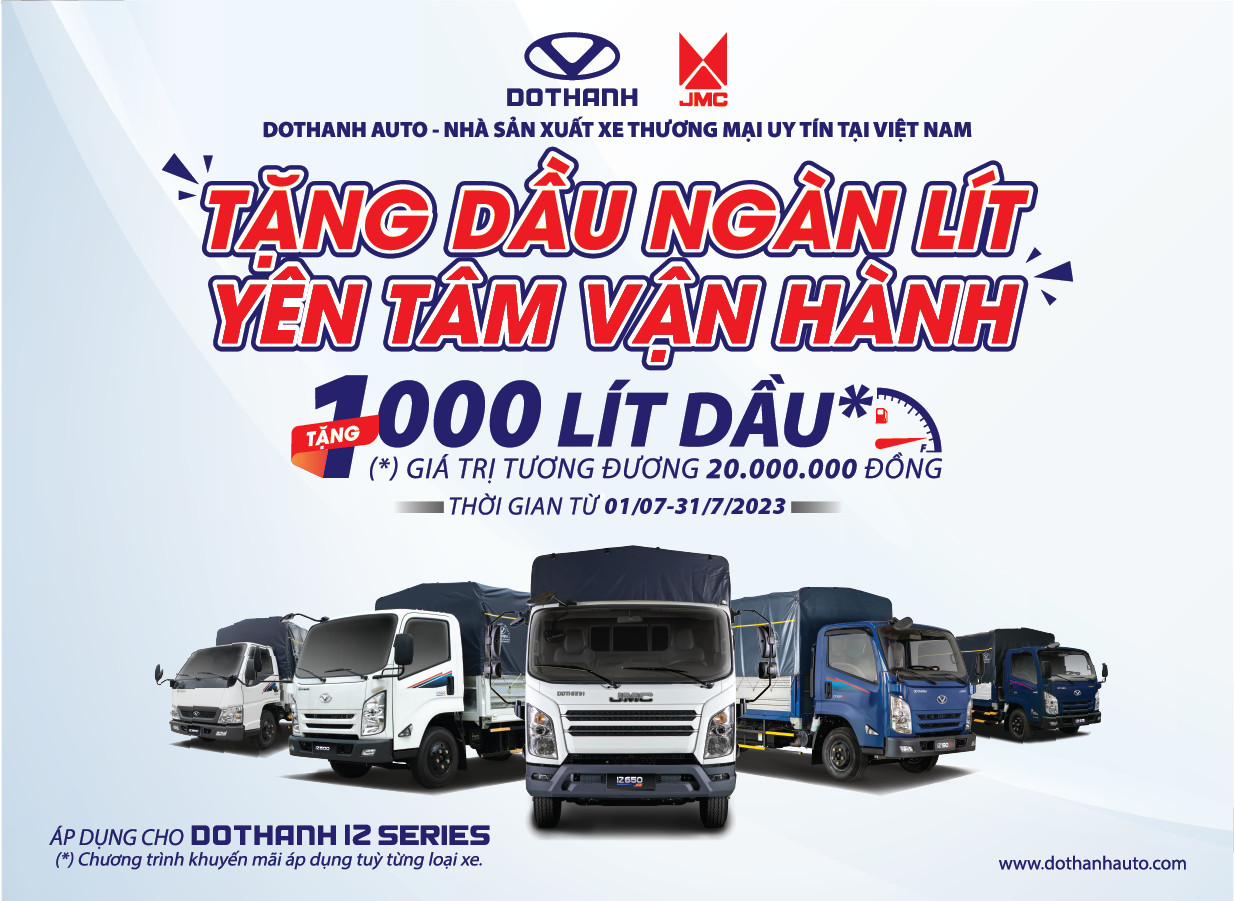 Chương trình khuyến mãi tặng 1000 lít dầu khi mua xe tải Đô Thành IZ 