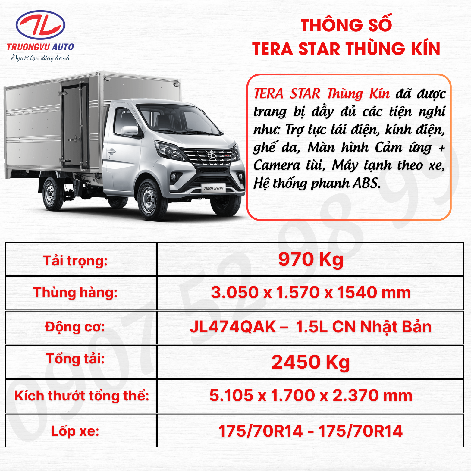 THÔNG SỐ THÙNG KÍN