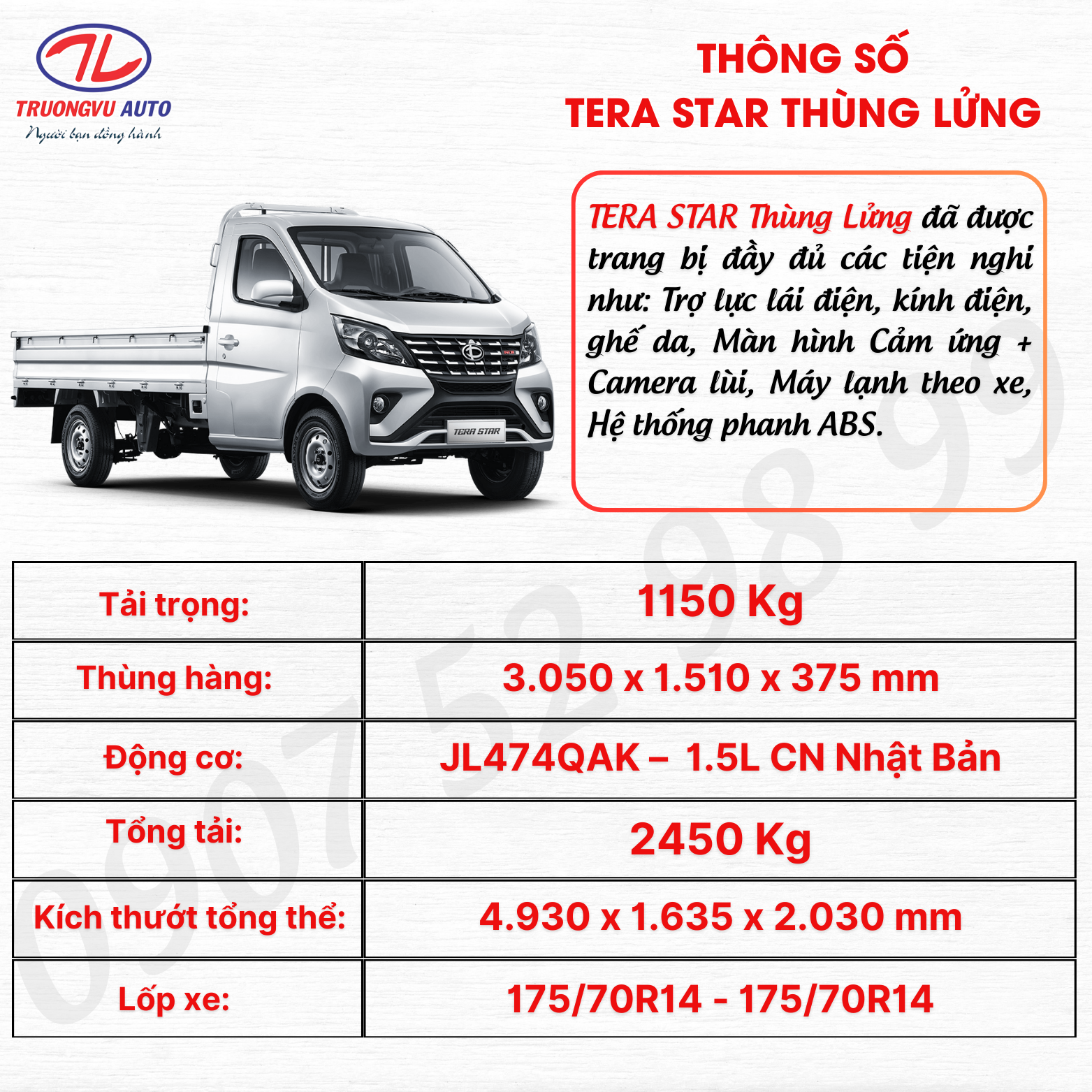 THÔNG SỐ THÙNG LỬNG