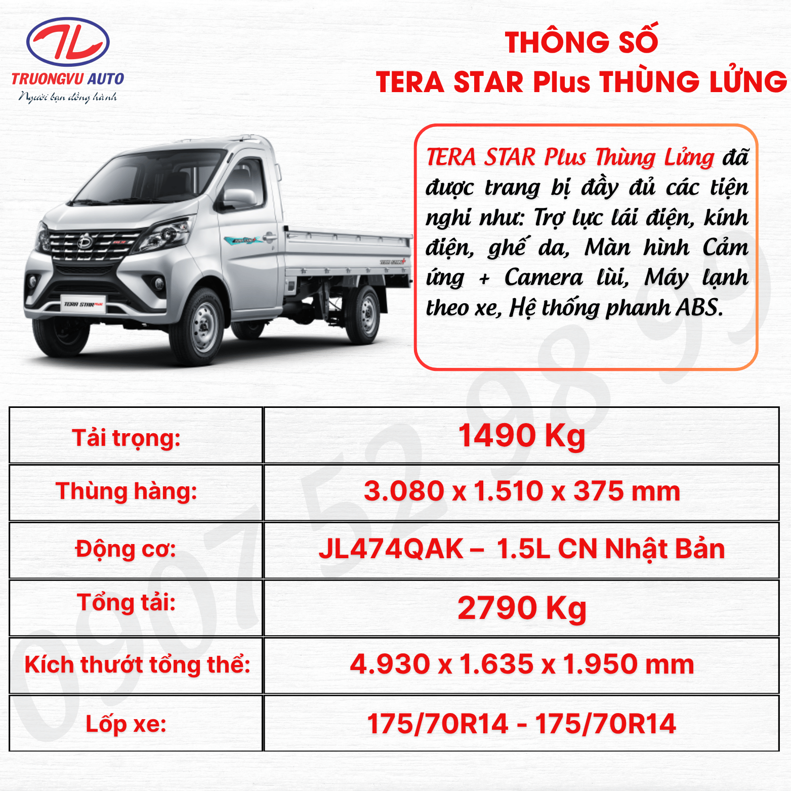 TH&Ocirc;NG SỐ TH&Ugrave;NG LỬNG